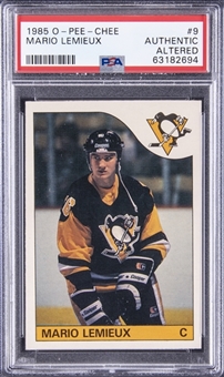 1985-86 O-Pee-Chee #9 Mario Lemieux Rookie Card - PSA Authentic Altered
